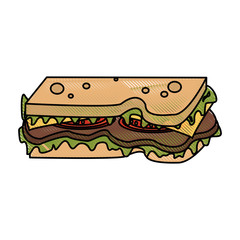 Delicious sandwich food icon vector illustration graphic design