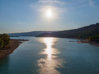 Sunset on the lake of Sainte-Croix