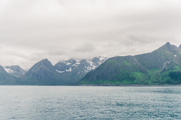 Mountain landscapes on the Norwegian Sea