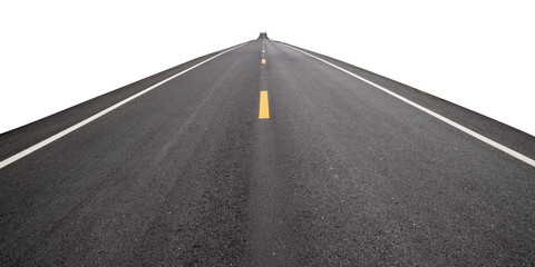 Long Perspective Road isolate on white background - Powered by Adobe