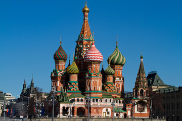 Fototapeta na wymiar picture of san basil in red square one of the most important monument of moskow russia