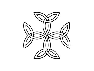 Carolingian cross. Triquetra symbol. Vector illustration