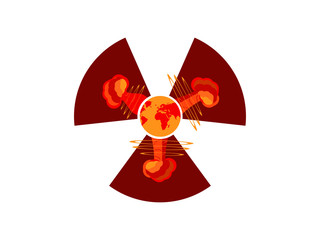 Nuclear explosion. Atomic bomb. Vector illustration