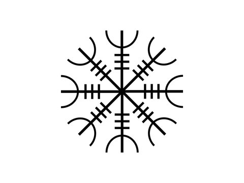 Galdrastafir. Icelandic symbol, intertwined runes. Vector illustration