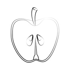 Apples in halves fruit icon vector illustration graphic design
