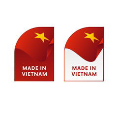 Stickers Made in Vietnam. Vector illustration.