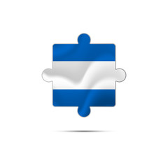 Obraz premium Isolated piece of puzzle with the Nicaragua flag. Vector illustration.