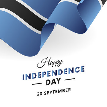 Botswana Independence Day. 30 September. Waving flag. Vector illustration.