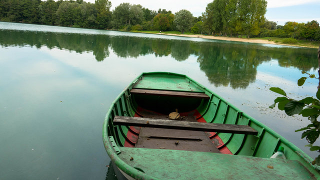 Angler sein Ruderboot 