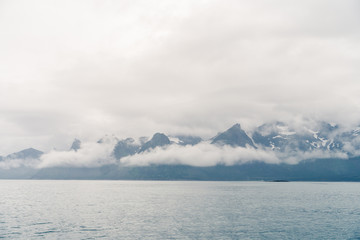 Mountain landscapes on the Norwegian Sea