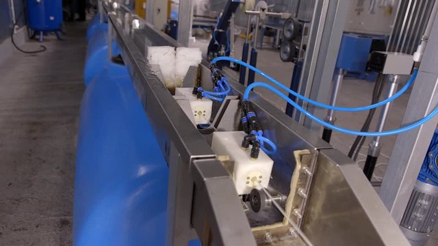 Production of cable products. A stage cooling of a cable in water.