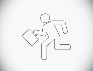 person businessman run with case icon