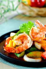 Fried with shrimp