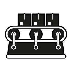 Boxes in band conveyor icon vector illustration graphic design