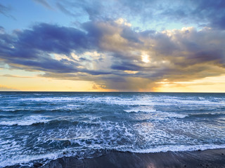 Sunset shore of Hokkaido