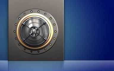 3d closed bank door closed bank door
