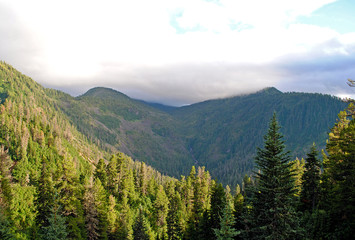 Fototapeta premium Summer mountain landscape. View of the hills and meadows on Lake Baikal, Russia