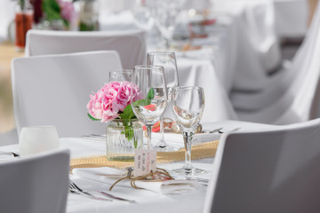 Beautiful wedding reception table decoration