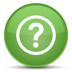 Question icon special soft green round button