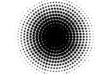 Abstract monochrome halftone pattern. Comic background. Dotted backdrop with circles, dots, point. Black and white color