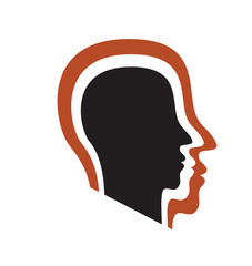 Design of various silhouettes of human profile heads