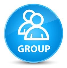 Group elegant cyan blue round button