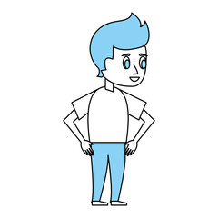 Young man cartoon icon vector illustration graphic design