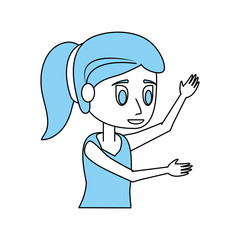 Young woman cartoon icon vector illustration graphic design