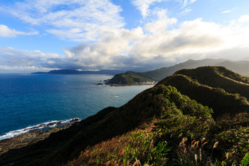 blue water next to the ocean sunset taiwan