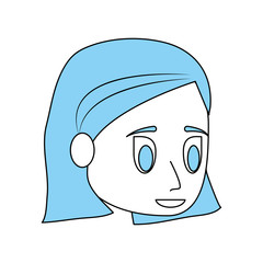 Young woman face cartoon icon vector illustration graphic design