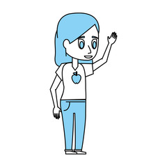 Young woman cartoon icon vector illustration graphic design