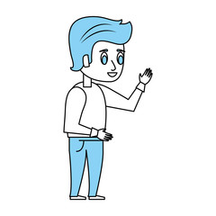 Young man cartoon icon vector illustration graphic design