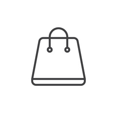 Shopping bag line icon, outline vector sign, linear style pictogram isolated on white. Symbol, logo illustration. Editable stroke. Pixel perfect vector graphics