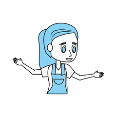 Young woman cartoon icon vector illustration graphic design