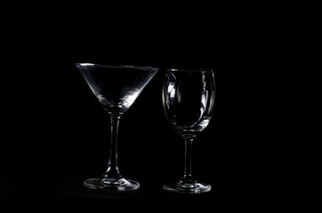 wine glass shape in black 