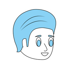 Young man face cartoon icon vector illustration graphic design