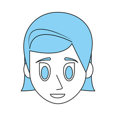 Young woman face cartoon icon vector illustration graphic design