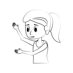 Young woman cartoon icon vector illustration graphic design