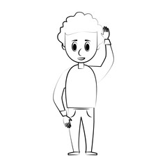 Young man cartoon icon vector illustration graphic design