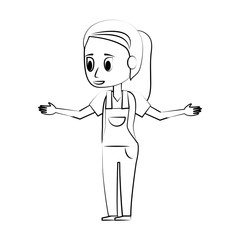 Young woman cartoon icon vector illustration graphic design
