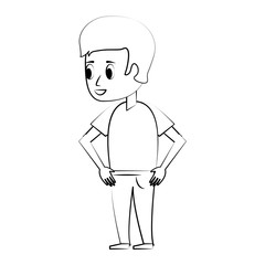 Obraz premium Young man cartoon icon vector illustration graphic design