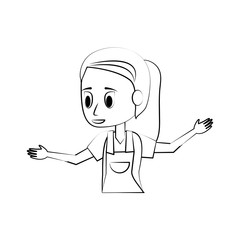 Young woman cartoon icon vector illustration graphic design