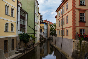 Fototapeta na wymiar Water canal in Venice Prague, Czech Republic