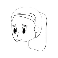 Young woman face cartoon icon vector illustration graphic design