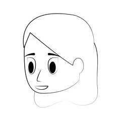Young woman face cartoon icon vector illustration graphic design