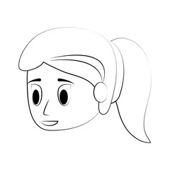 Young woman face cartoon icon vector illustration graphic design