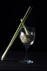 lemongrass in glass still life style