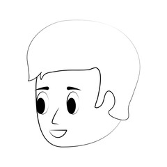 Young man face cartoon icon vector illustration graphic design