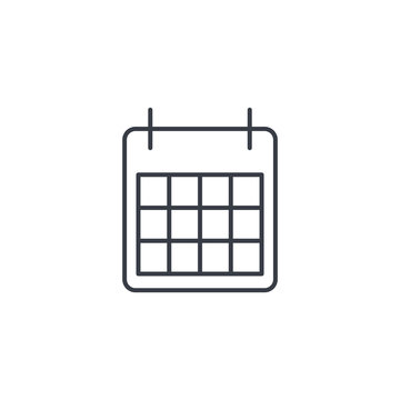 calendar thin line icon. Linear vector illustration. Pictogram isolated on white background