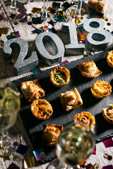 New Year: Party Snacks With Champagne And Metal 2018